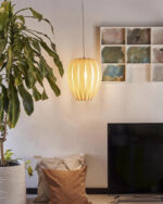 Geometric Wood Pendant Light - Image 3